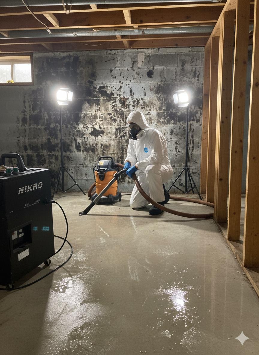 Visible mold growth on wall